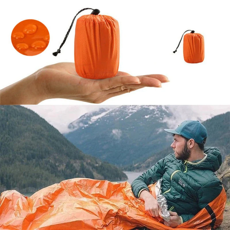 Sacco a Pelo Impermeabile per Emergenze - Ultra Leggero | Attrezzatura per Sopravvivenza
