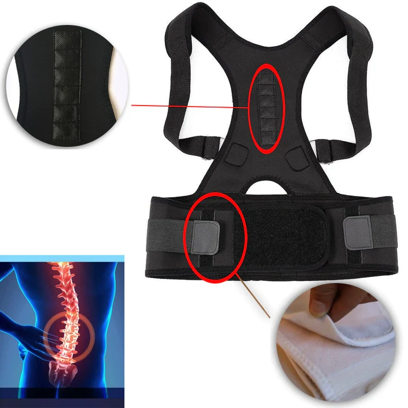Supporto lombare con correzione della postura e terapia magnetica
