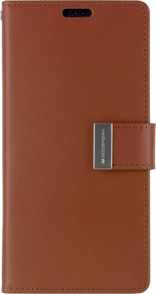 Goospery Rich Diary Case for iPhone 13 Mini - brown