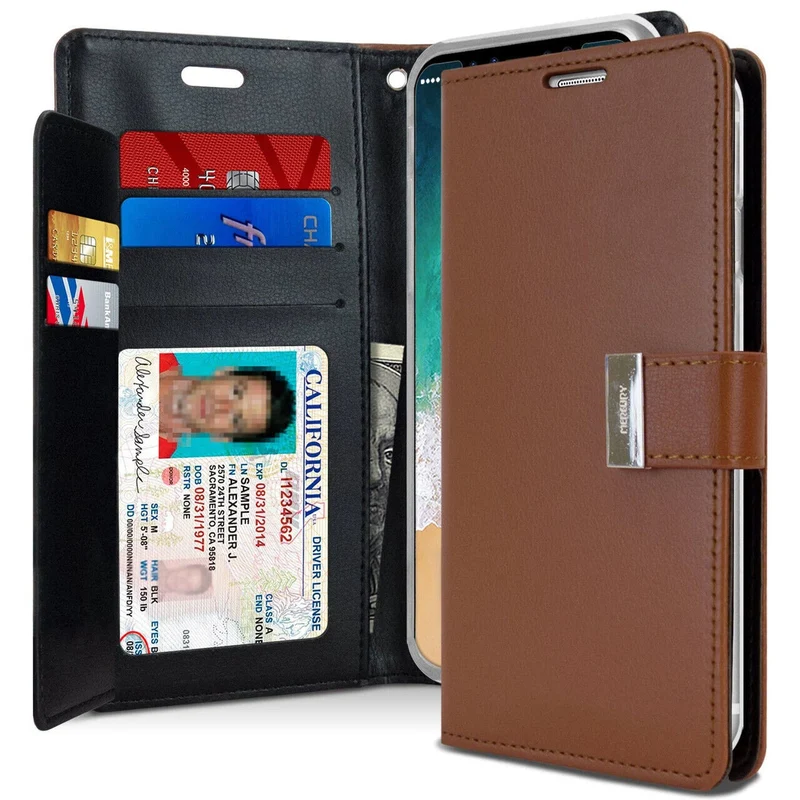 Goospery Rich Diary case for iPhone 15 Pro - Brown
