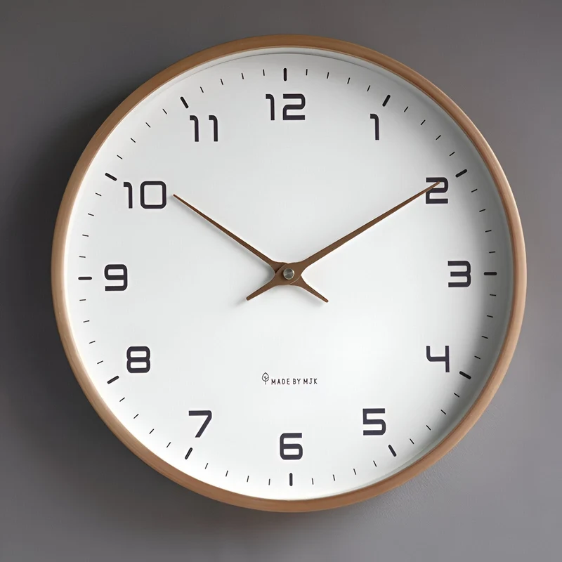 Orologio da parete in legno | Orologio moderno per soggiorno | Orologio da parete in design nordico | NordOrologio