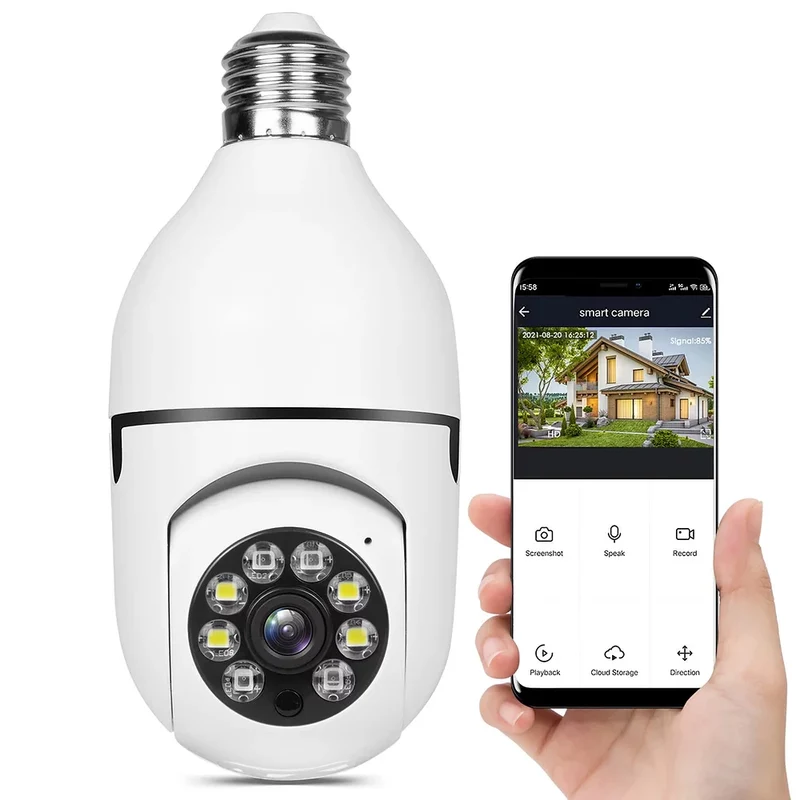 Telecamera CCTV | Visione a 360° | Visione notturna Full HD | BulbCam360