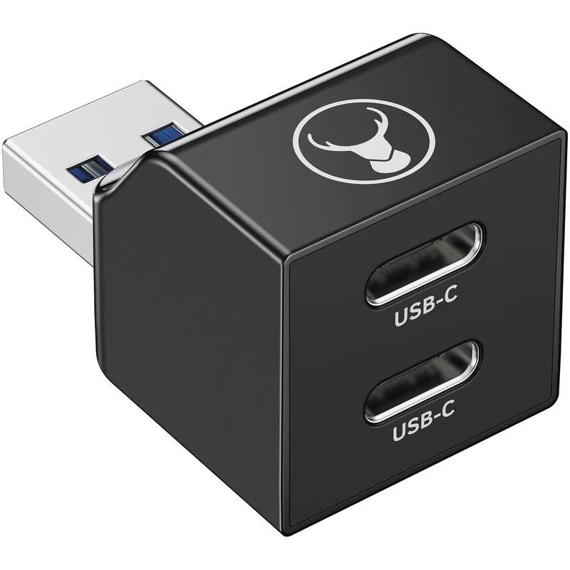 Bonelk USB-A to USB-C Dual Adapter (Black)
