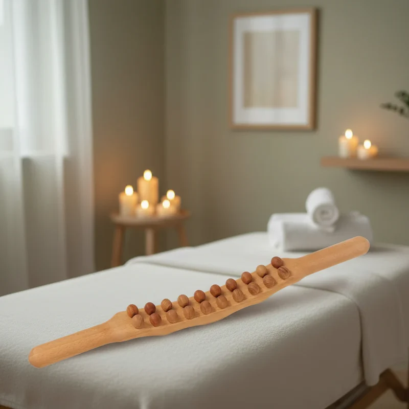 WOOLEASE – Bastone da Massaggio Gua Sha in Legno Naturale