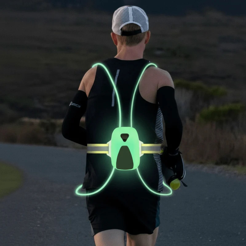 ReflectGlow Gilet di Sicurezza LED – Gilet Luminoso Regolabile per Corsa e Attività all'Aperto