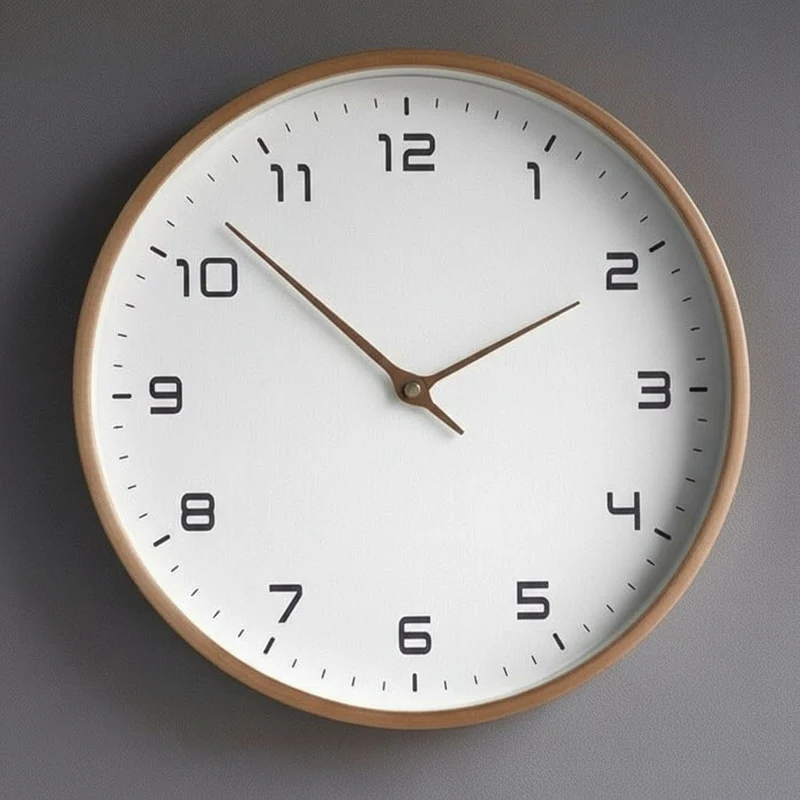 NordicTimber – Orologio da parete moderno in legno massello marrone e crema