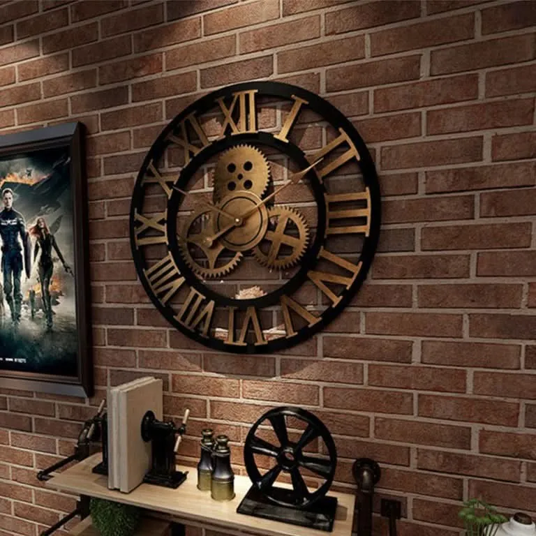 Orologio da parete Aurex in stile industriale senza tempo, colpo d'occhio per soggiorno, ufficio, bar