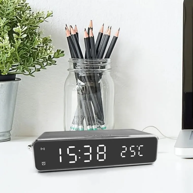 BENNETT - Sveglia LED con Caricatore Wireless