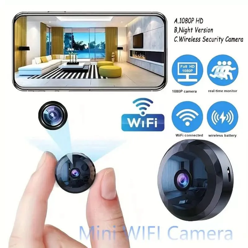 Telecamera di Sicurezza Piccola – Telecamera Wi-Fi Magnetica 1080P HD per Sorveglianza Discreta