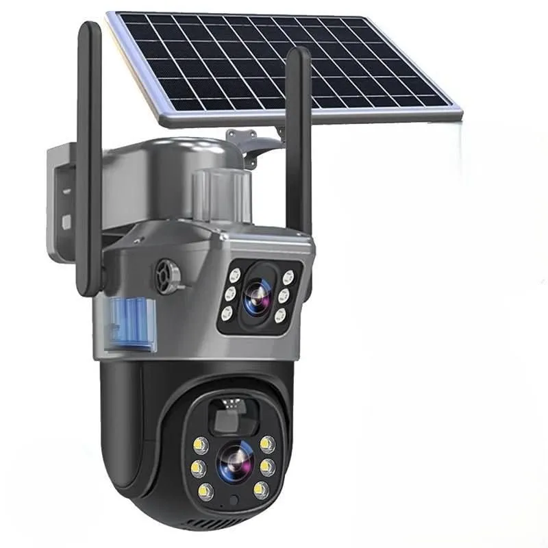 DualSchutz Solar 4K – Telecamera di sorveglianza wireless con pannello solare e controllo applicazione a 360°