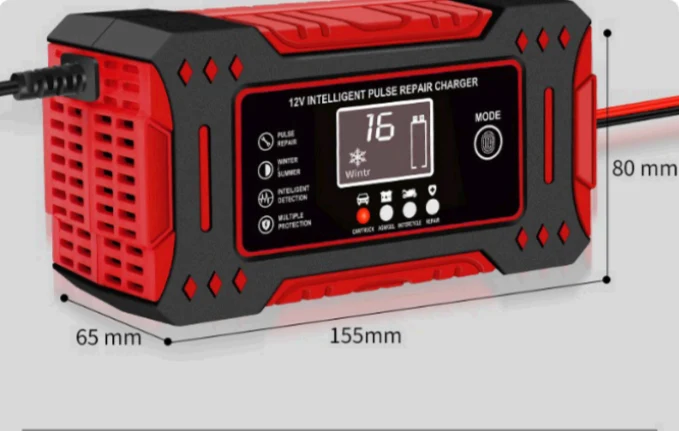 Caricabatterie per Auto PowerPulse – 12V/24V, Riparazione a Impulsi, Display LCD