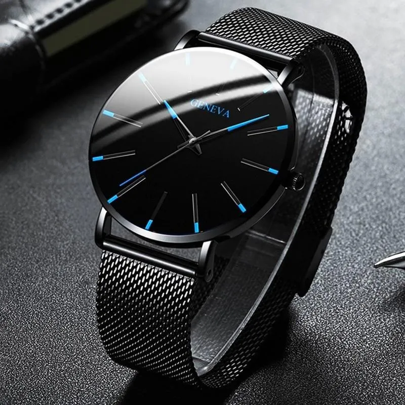 Orologio da uomo elegante al quarzo con design minimalista – Acciaio inossidabile