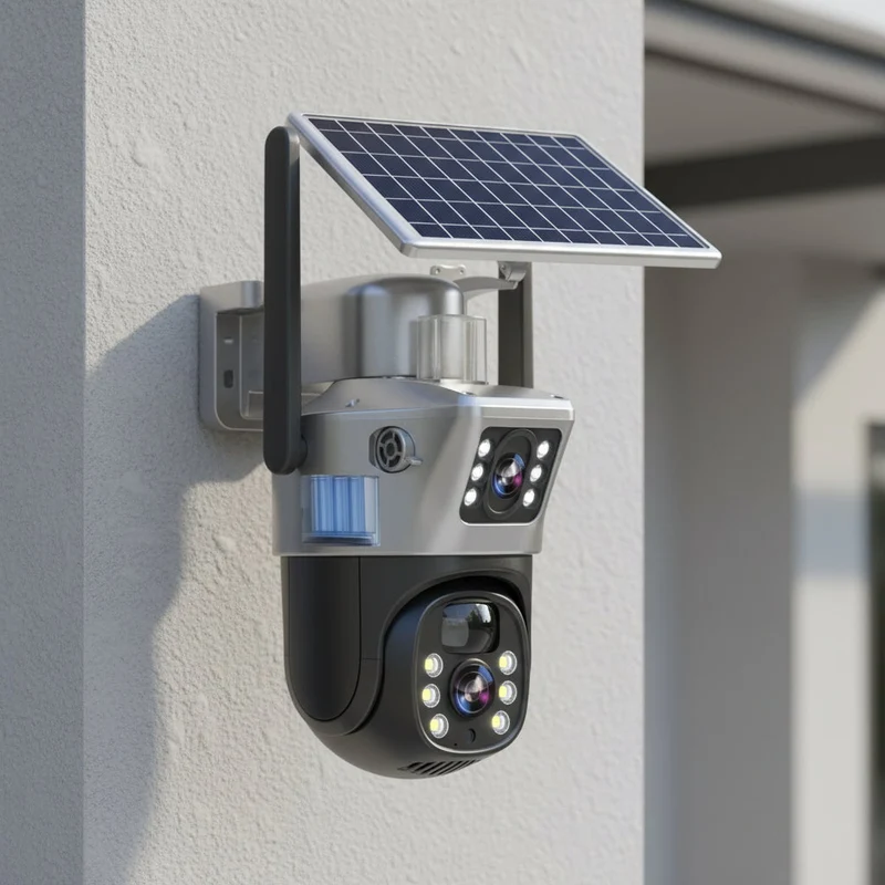 DualGuard Solar 4K – Telecamera di sicurezza wireless con pannelli solari e visione a 360°