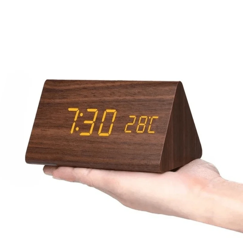 WOODSENSE – Orologio in legno LED con controllo vocale per un'indicazione del tempo elegante