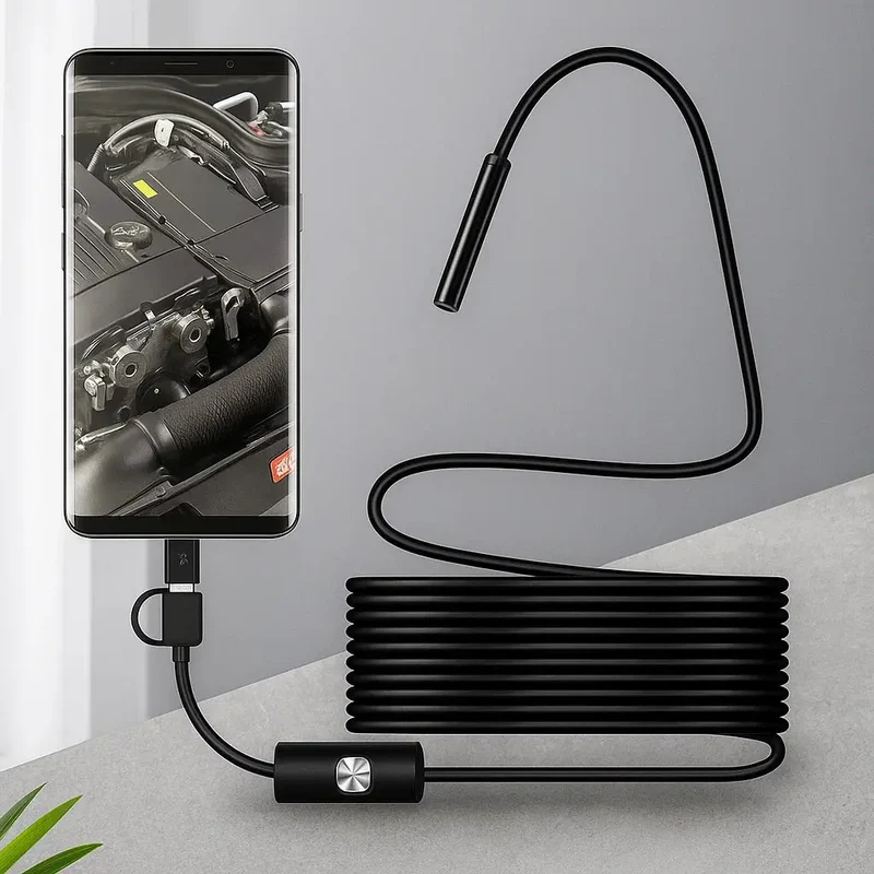 Endoscopio con Camera | Telecamera di Ispezione per Smartphone con Cavo di 5 m | IntraView