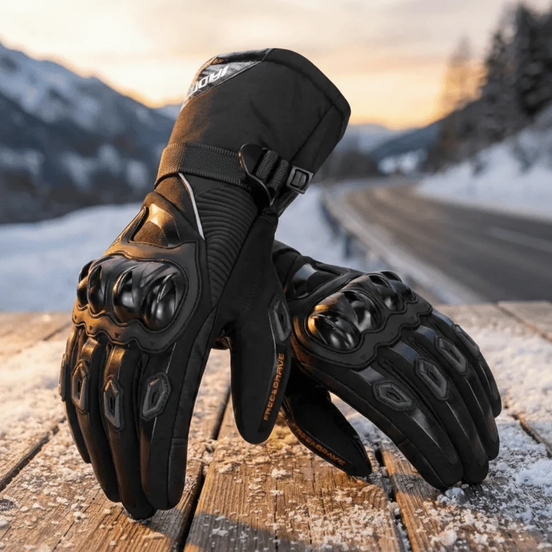 GUANTI Moto THERMOGRIP – Guanti invernali impermeabili per moto con isolamento a 3 strati e protezione in fibra di carbonio