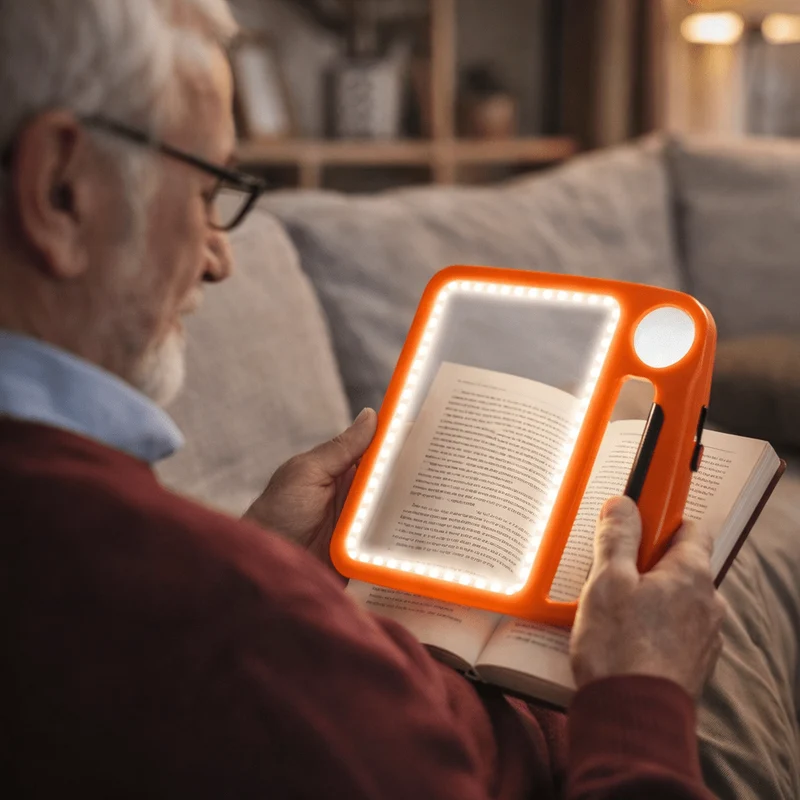 SEHKOMFORT – Lente portatile con LED e ingrandimento 5x/10x per una lettura chiara