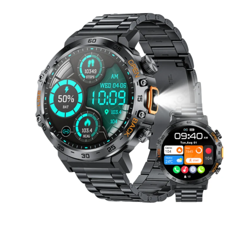Smartwatch KL482 – Display AMOLED | Monitoraggio di frequenza cardiaca, ossigeno nel sangue e pressione arteriosa