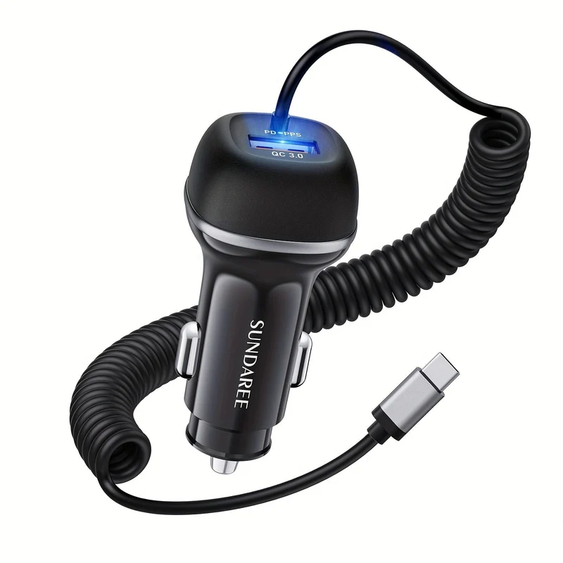 Caricatore per auto USB-C ricaricabile veloce da 51W – Per la ricarica super veloce di più dispositivi