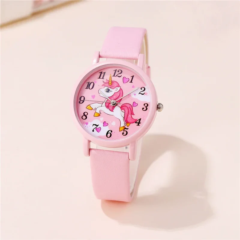 Orologio per Bambini con Unicorno Carino – Cinturino in Pelle PU e Design da Cartone