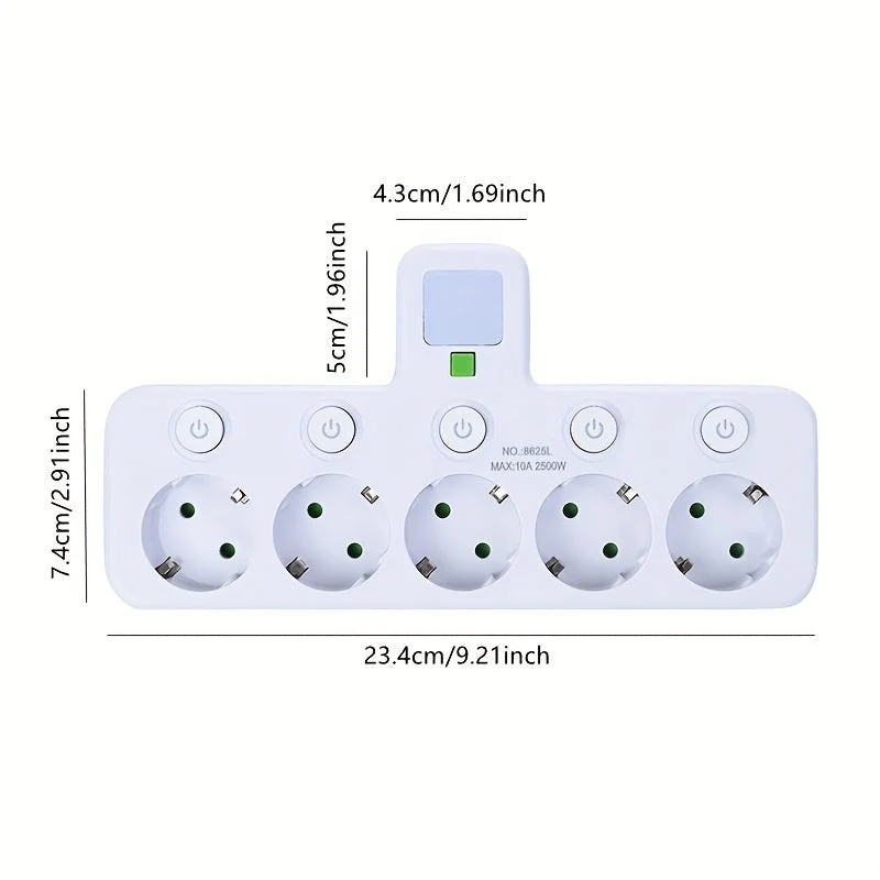Striscia Elettrica Intelligente con 5 Prese – Uso Sicuro e Controllabile