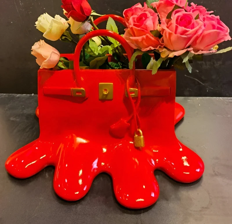LuxuPurse Vasi - Elegante vaso per fiori a forma di borsa