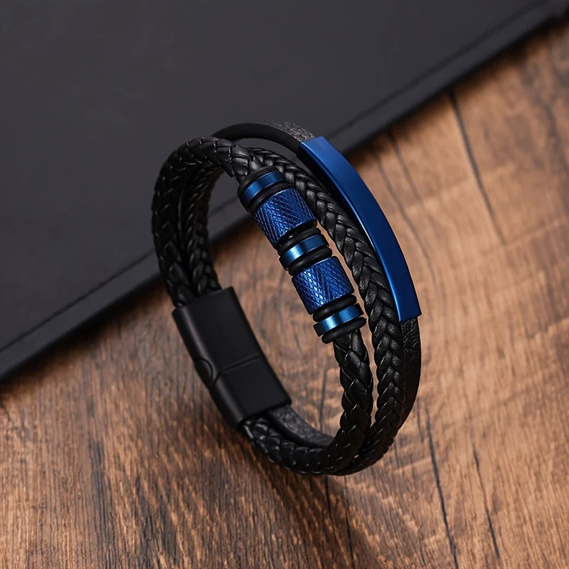 Bracciale da Uomo | Design Intrecciato | Chiusura Magnetica