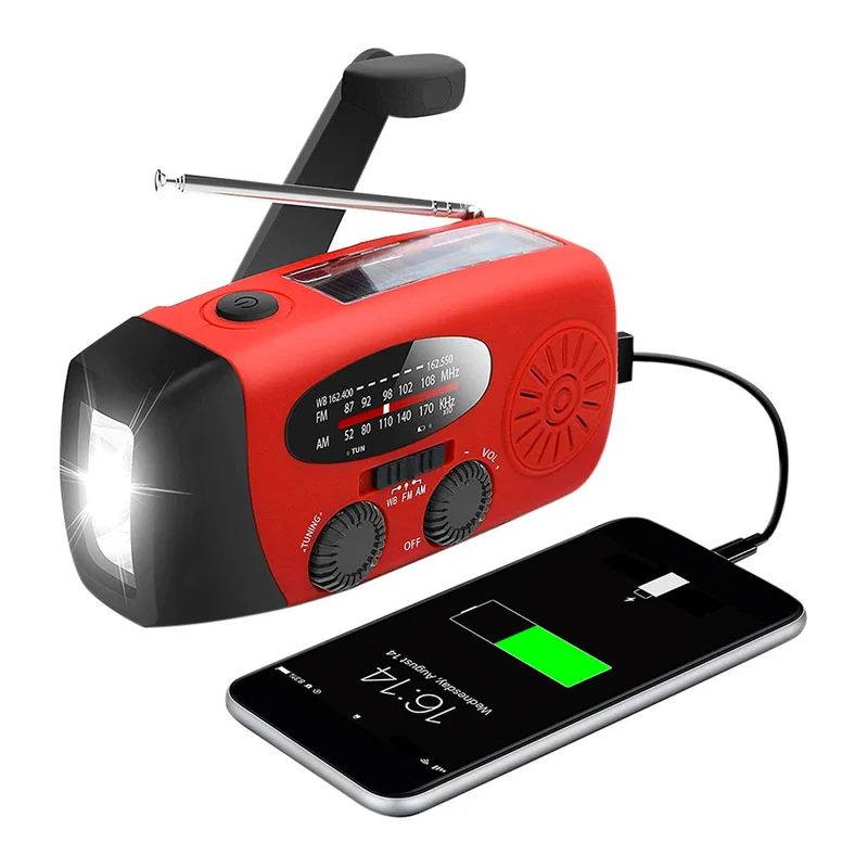 StormGuard - Radio di emergenza con manovella e pannello solare e power bank