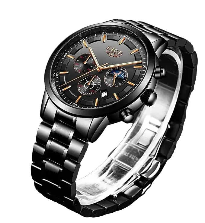 Orologio in Acciaio Nero Militare - Elegante e Stile