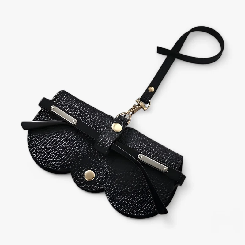 Copertura Sole - Astuccio in pelle con chiusura a scatto per occhiali