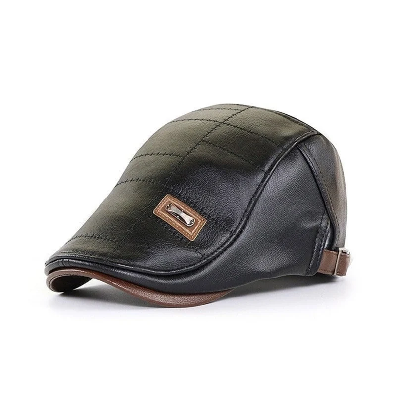 FlatCap - Berretto da uomo in pelle retro