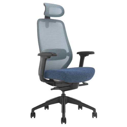 Desky CoilFlex Ergonomic Office Chair - Blue / Headrest