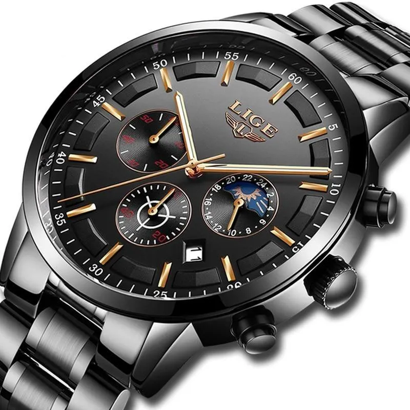 Orologio Militare Nero in Acciaio - Impermeabile | Ora & Data