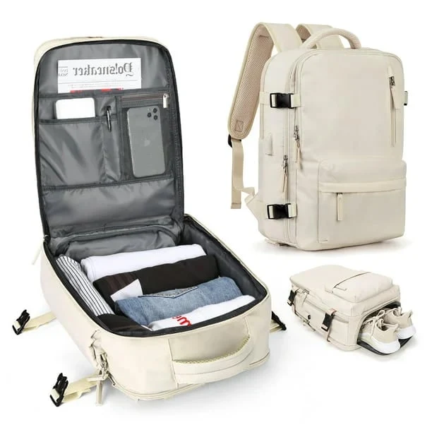 Zaino da viaggio grande per donne – Zaino impermeabile | Sicurezza anti-furto & ricarica USB