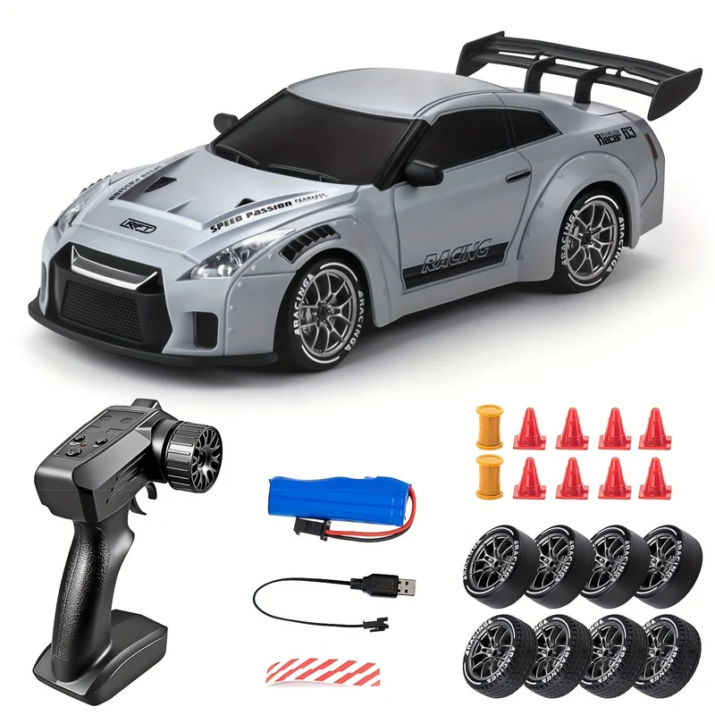 Ultimate 1:24 RC Driftcar con ruote LED – Giocattolo da corsa ricaricabile 4WD