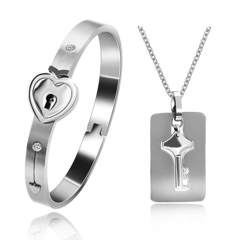 "SEI LA CHIAVE DEL MIO CUORE" Bracciale + Set Collana