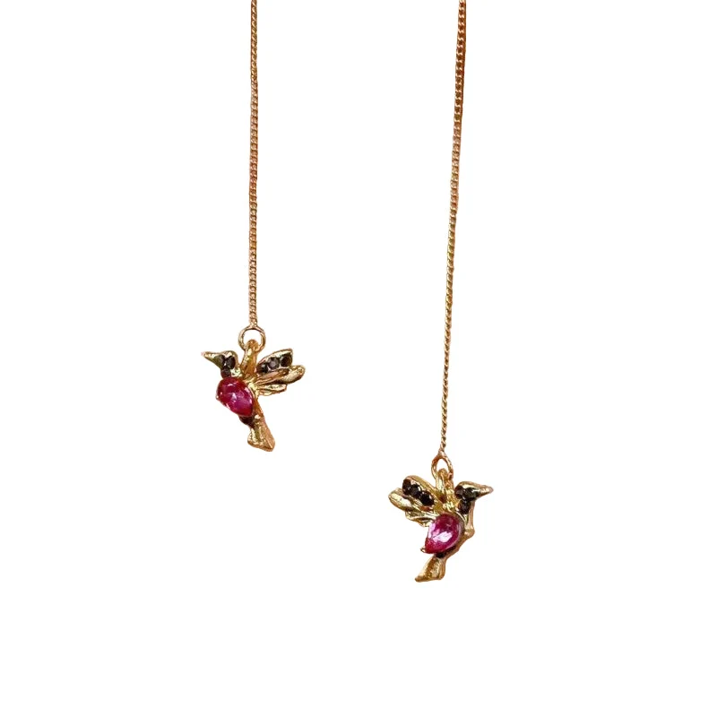 Orecchini Eleganti Colibrì con Strass