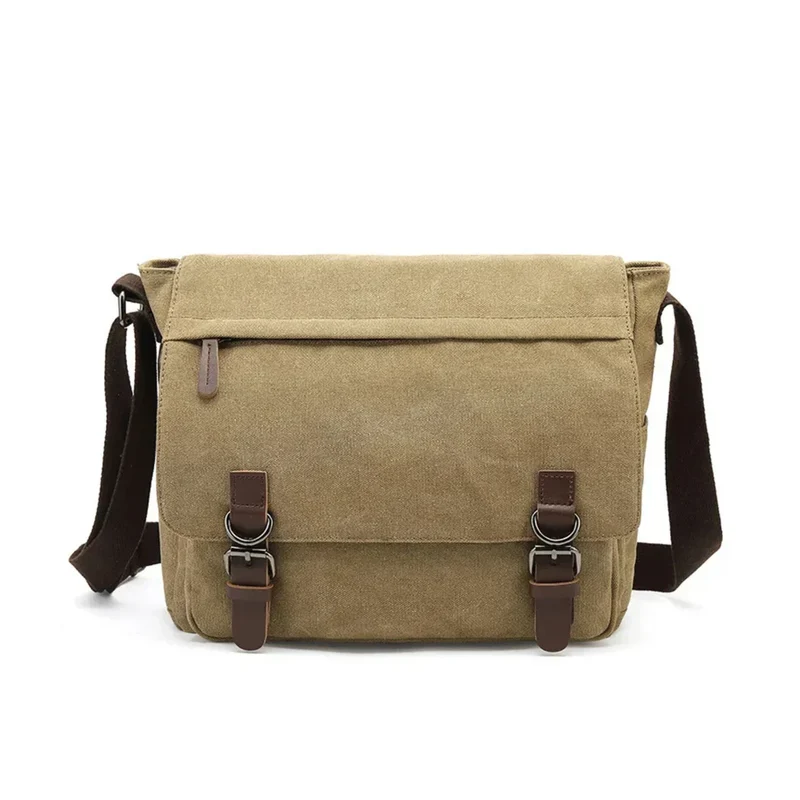 Borsa a Spalla Rugged in Tela da Uomo con Cinghia Regolabile