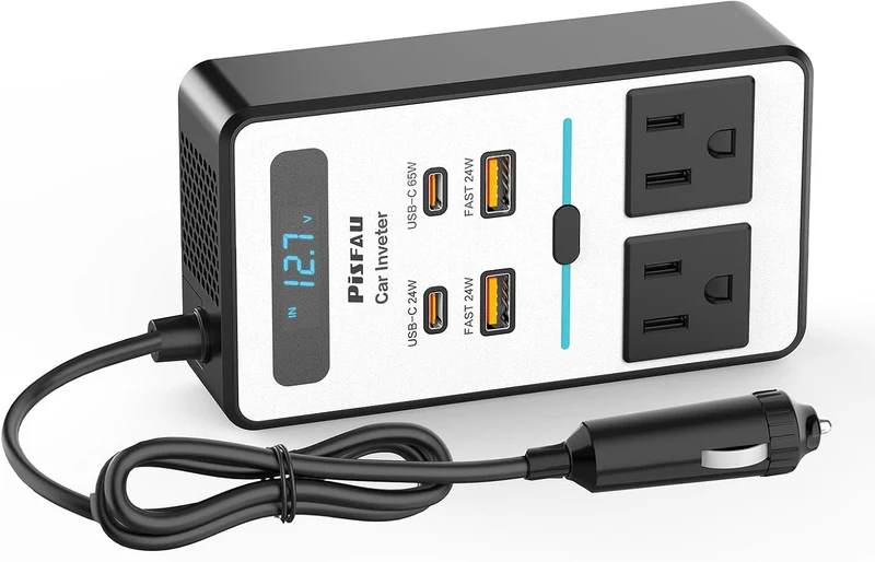 Inverter per Auto 200W – DC 12V a 220V AC con Funzione USB-C e Ricarica Veloce