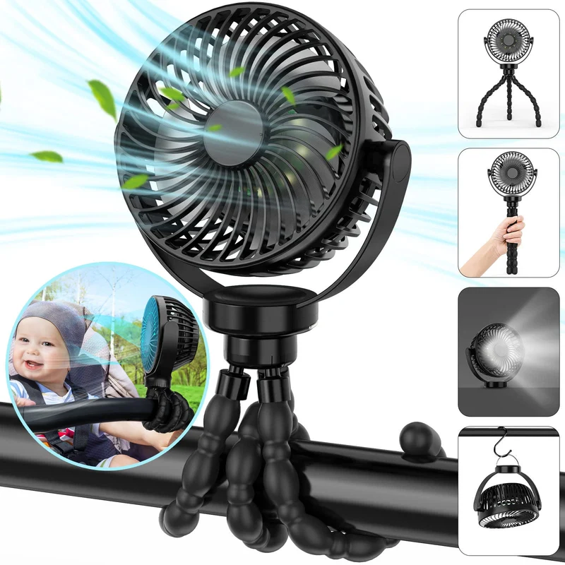 Ventilatore Portatile per Passeggino con Batteria da 8000mAh
