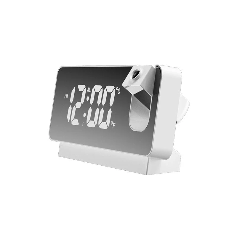Orologio Sveglia Smart PrestigeRise | Proiezione dell'ora a 180°, Doppi Allarmi e Hub di Ricarica USB