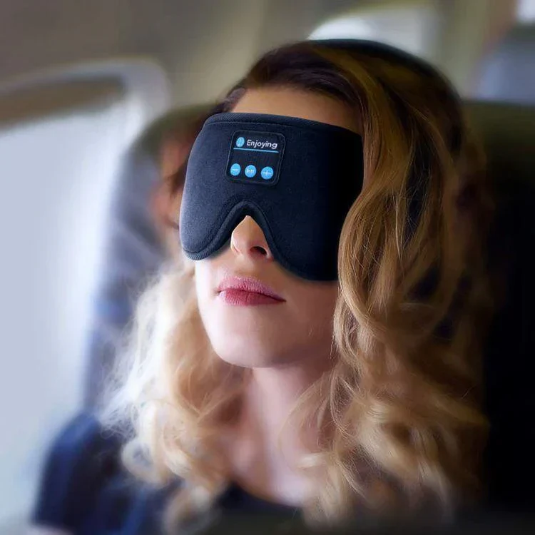 Maschera per il Sonno Intelligente SereniTune | Maschera per gli occhi Bluetooth isolante dal rumore per viaggi, meditazione e sonno indisturbato.