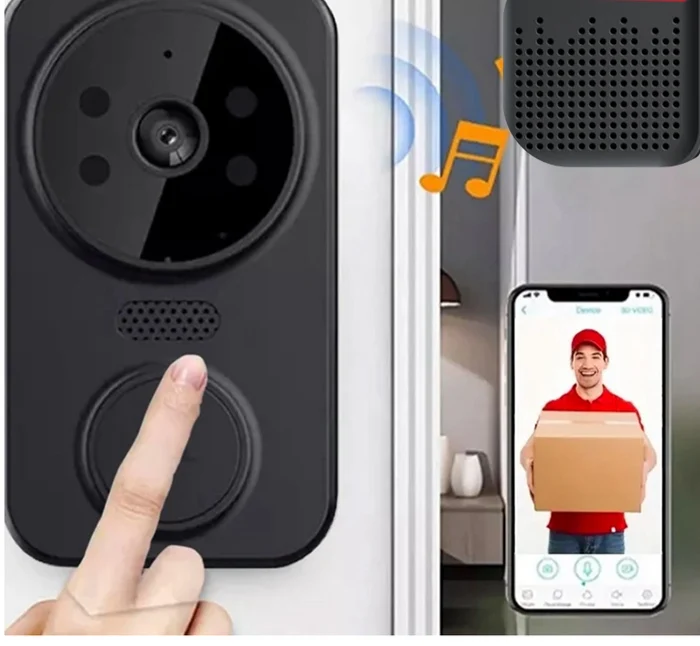 Campanello Smart Wi-Fi Nero con Telecamera – Noctiq