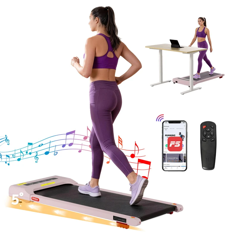 Everfit Treadmill Electric Walking Pad Incline Under Desk Home Gym 380mm (Pink)