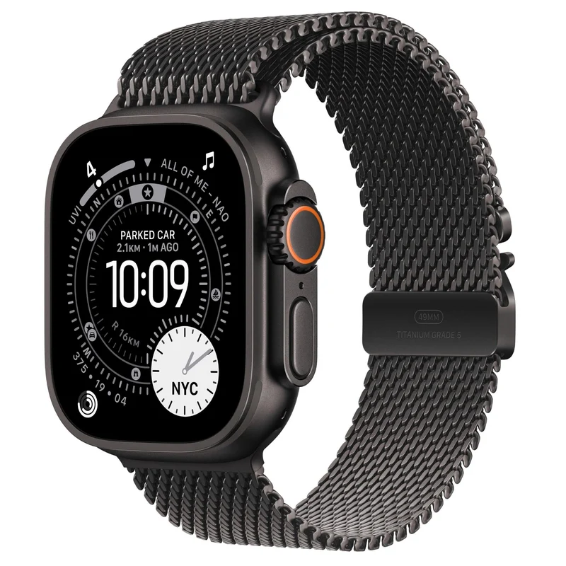 Apple Watch Ultra 3 49mm Black Titanium Case GPS + Cellular Milanese Loop (Small)
