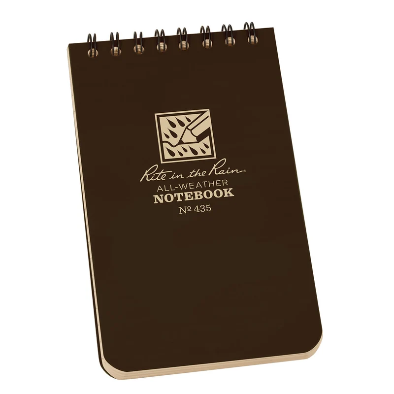 Rite In The Rain Top Spiral 3 X 5 Polydura Notebook - Universal - Brown